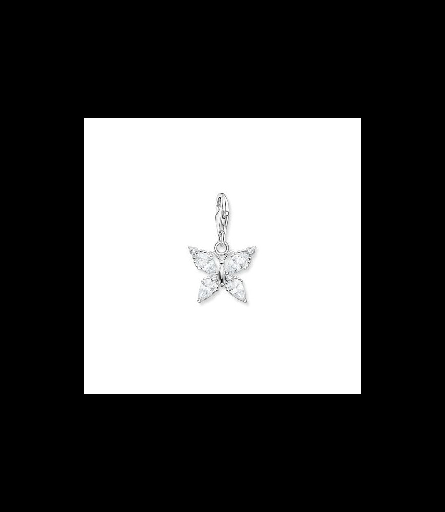 THOMAS SABO Pendentif Charm papillon pierres blanches