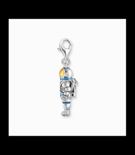 THOMAS SABO Pendentif Charm astronaute avec gemmes multicolores en argent noirci