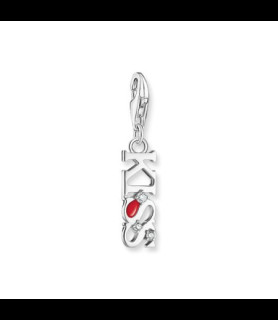 THOMAS SABO Breloque Charm KISS en argent, ornée de gemmes blanches