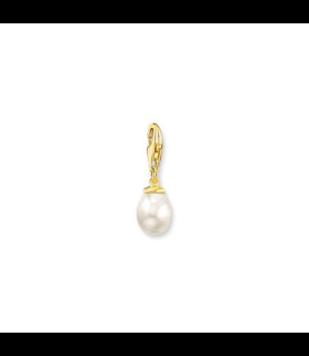 THOMAS SABO Pendentif Charm perle blanche plaqué or