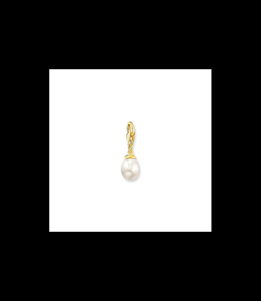 THOMAS SABO Pendentif Charm perle blanche plaqué or