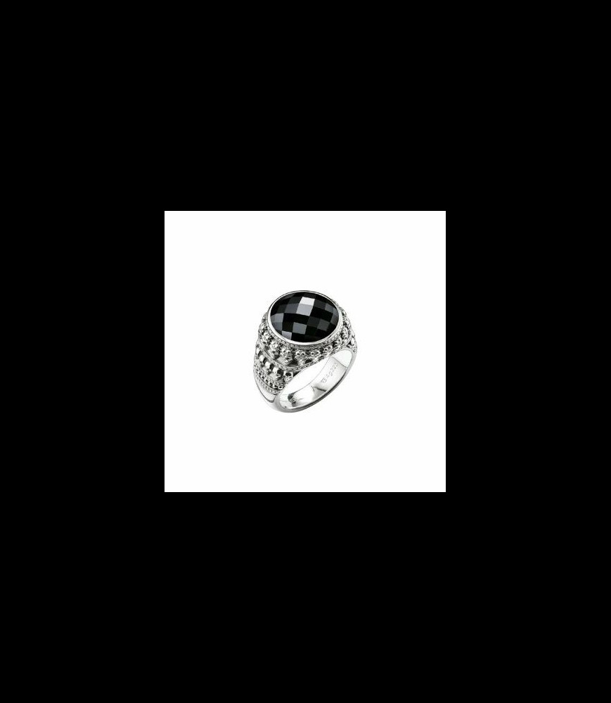 THOMAS SABO Bague Thomas Sabo Rebel at heart Têtes de mort en argent et onyx TAILLE 60 UNIQUEMENT