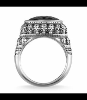 THOMAS SABO Bague Thomas Sabo Rebel at heart Têtes de mort en argent et onyx TAILLE 60 UNIQUEMENT