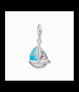 THOMAS SABO Pendentif Charm turquoises voilier argent
