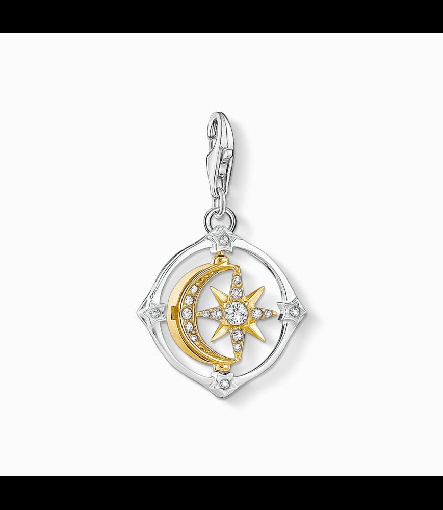 THOMAS SABO Pendentif Charm lune et étoile mobiles