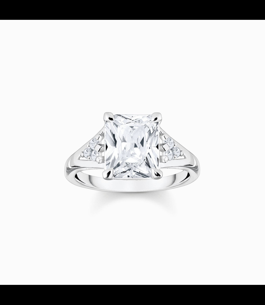 THOMAS SABO Bague Cocktail Essentials Sparkling White en Argent 925 & Zircones Blanches TAILLE 52 UNIQUEMENT