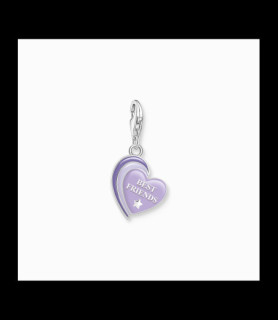 THOMAS SABO Pendentif Charm Best Friends orné d’émail à froid violet en argent noirci