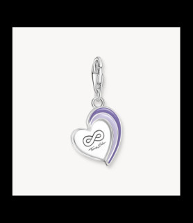 THOMAS SABO Pendentif Charm Best Friends orné d’émail à froid violet en argent noirci