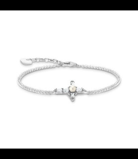 THOMAS SABO Bracelets avec croix blanche Cross Romance en argent