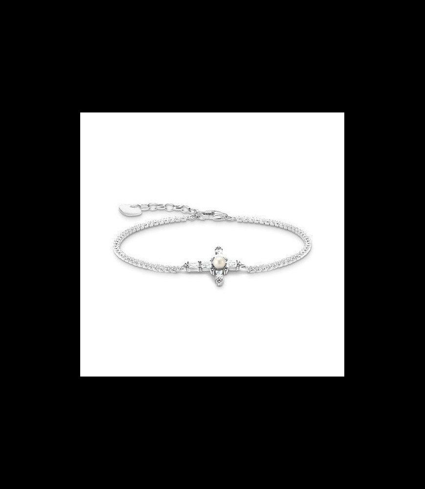 THOMAS SABO Bracelets avec croix blanche Cross Romance en argent