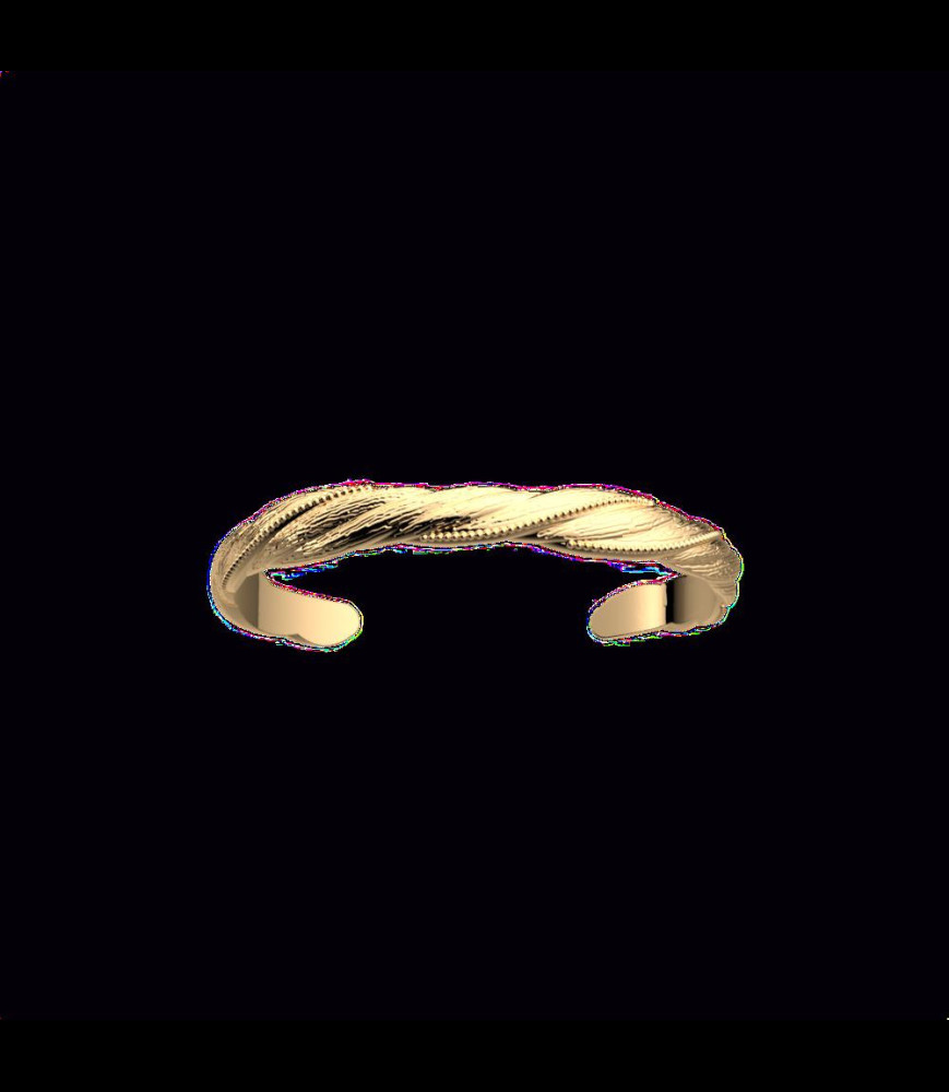LES GEORGETTES Jonc Drapé Bracelet tendance en laiton, finition dorée