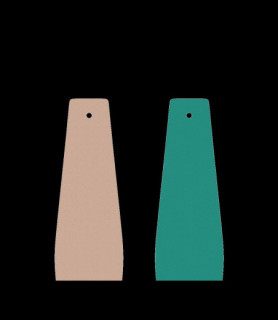 LES GEORGETTES Cuir - Manchettes évasées, Nude / Aquatic 30MM