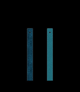 LES GEORGETTES Cuir - Manchettes, Écailles Bleutées / Bleu Georgettes  8MM