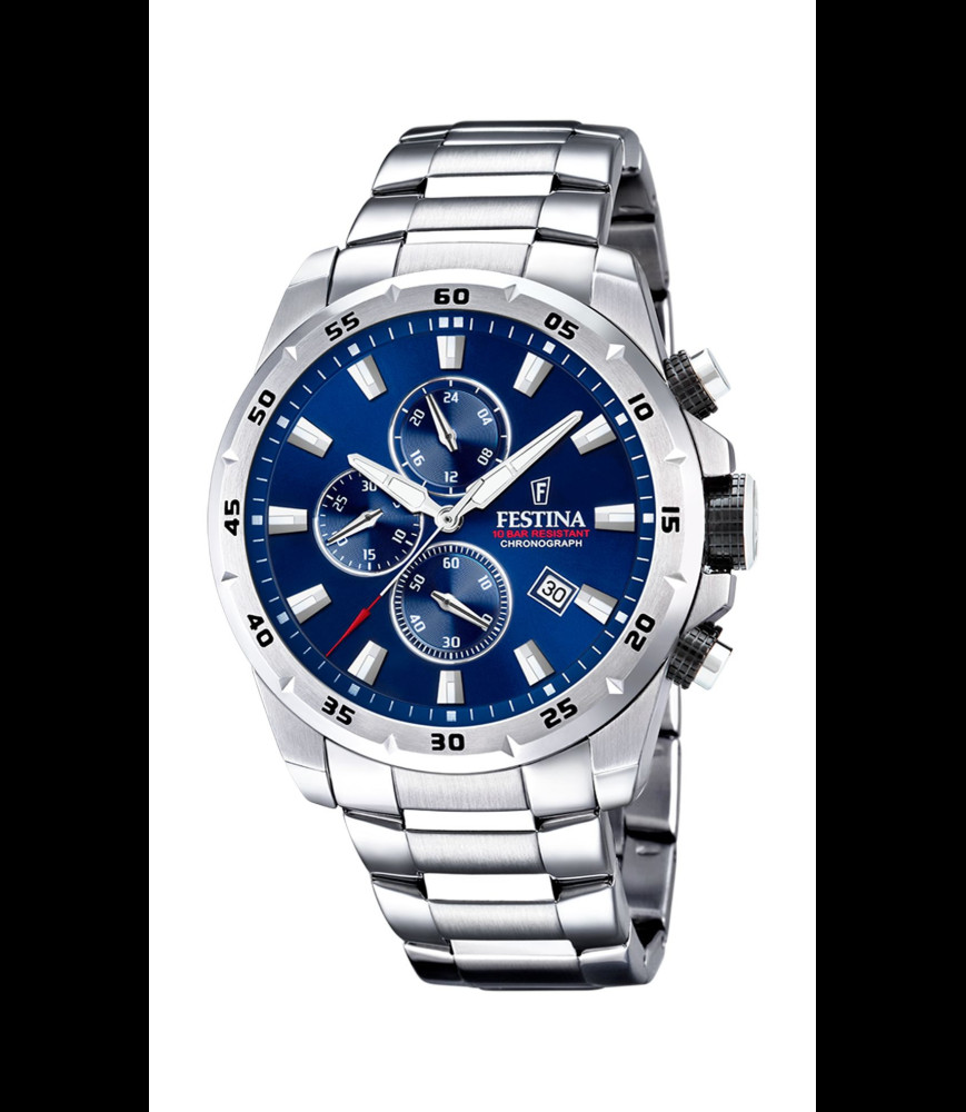 FESTINA MONTRE FESTINA F20463/2 BLEU, BRACELET ACIER INOXYDABLE, HOMME