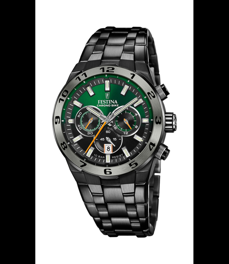 FESTINA MONTRE CHRONO BIKE F20673/2 VERT BRACELET EN ACIER INOXYDABLE HOMME