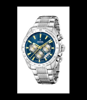 FESTINA MONTRE TIMELESS CHRONOGRAPH F20668/5 BLEU BRACELET EN ACIER INOXYDABLE HOMME
