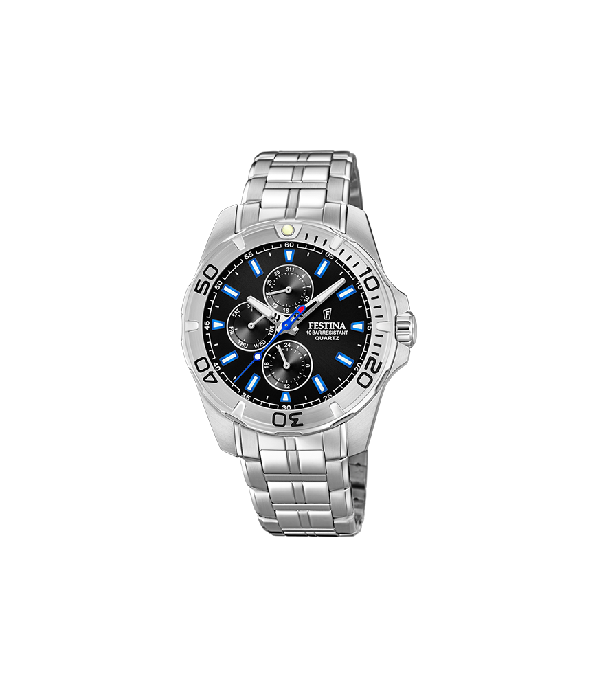 FESTINA MONTRE FESTINA F20445/6 NOIR, BRACELET ACIER INOXYDABLE, HOMME