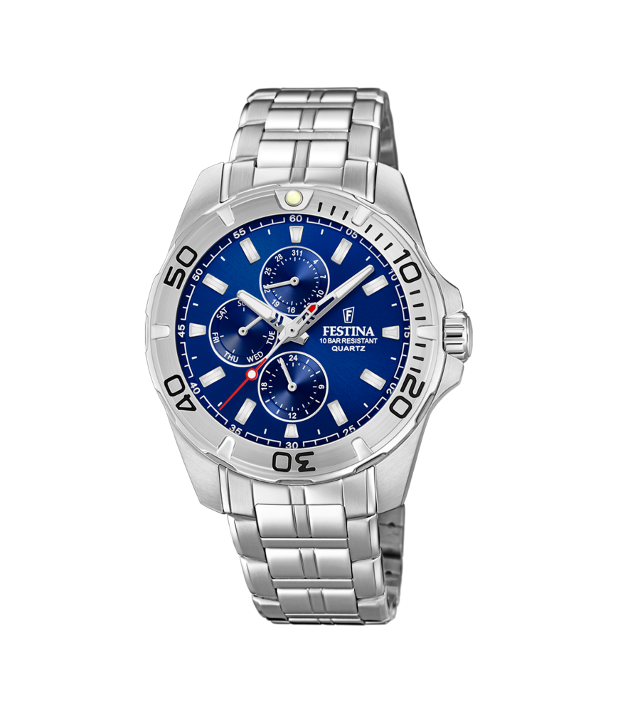 FESTINA MONTRE FESTINA F20445/2 BLEU, BRACELET ACIER INOXYDABLE, HOMME
