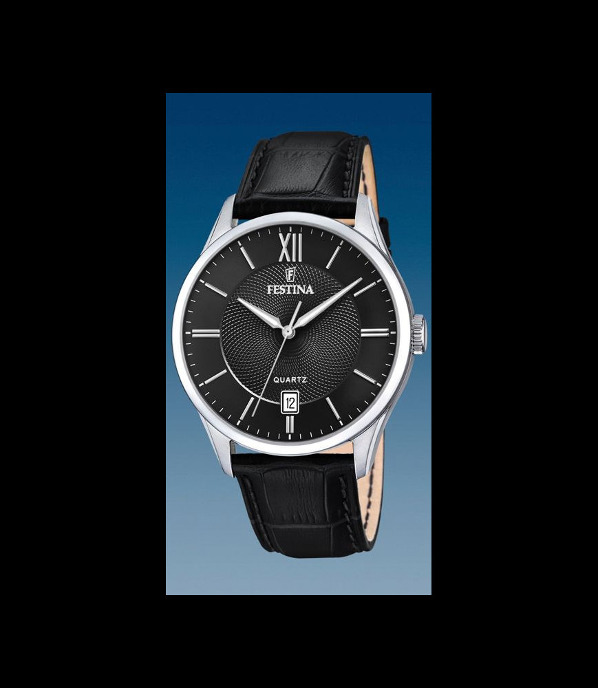 FESTINA  MONTRE FESTINA F20426/3 NOIR, BRACELET CUIR, HOMME