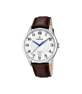 FESTINA MONTRE FESTINA CLASSICS F20426/1 BLANC, BRACELET CUIR, HOMME