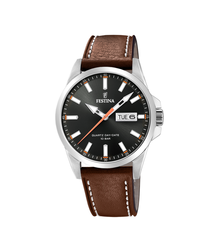 FESTINA MONTRE FESTINA CLASSICS F20358/2 NOIR, BRACELET CUIR, HOMME