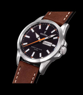 FESTINA MONTRE FESTINA CLASSICS F20358/2 NOIR, BRACELET CUIR, HOMME