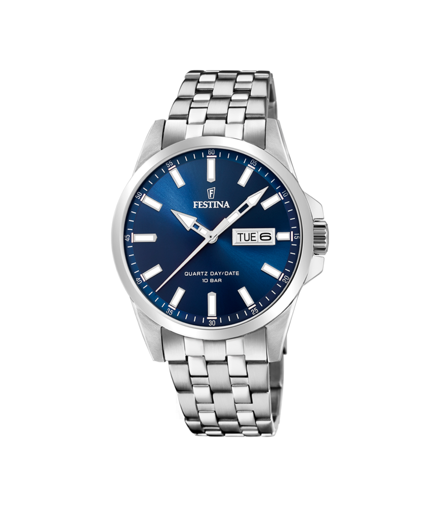 FESTINA MONTRE F20357/3 BLEU, BRACELET ACIER INOXYDABLE, HOMME