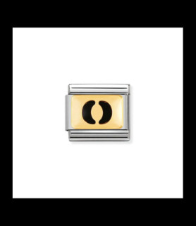 NOMINATION lettre O noire fond doré