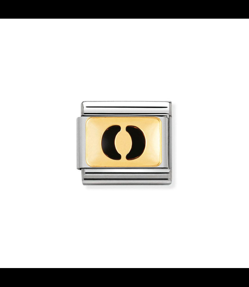 NOMINATION lettre O noire fond doré