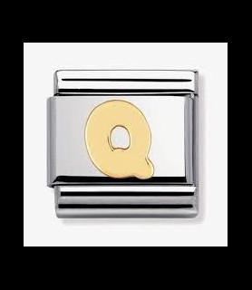 NOMINATION maillon lettre Q or et acier