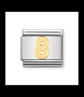 NOMINATION maillon chiffre 8 or et acier