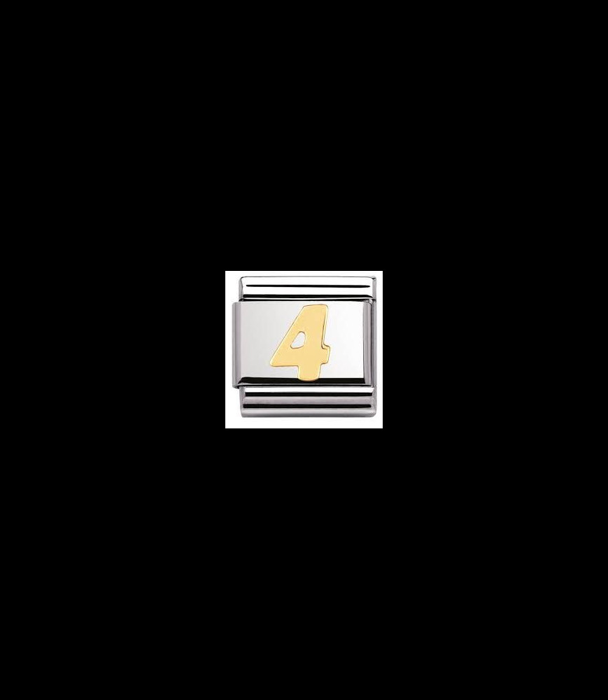 NOMINATION maillon chiffre 4 or et acier