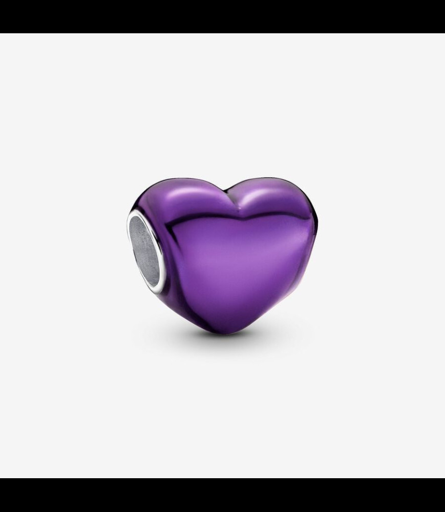 PANDORA Charm Cœur Violet Métallique