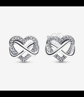 PANDORA Clous d'Oreilles Cœur Infini Scintillants