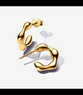 PANDORA Boucles d'Oreilles Créoles Ouvertes de Forme Organique