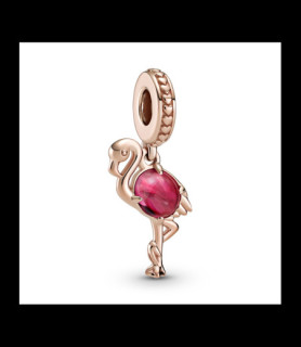 PANDORA Charm Pandora avec pendentif flamant rose en métal doré rose