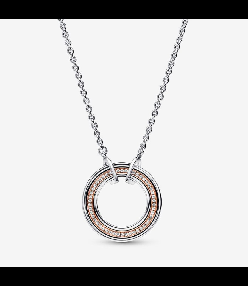 PANDORA Collier Signature et Pavé Bimatière Pandora Signature