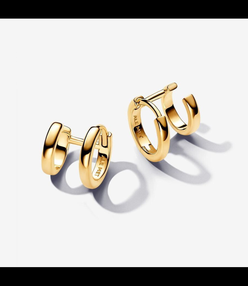 PANDORA Boucles d'Oreilles Créoles Huggie Doubles