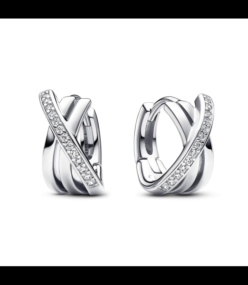 PANDORA Créoles Pavé Croisées