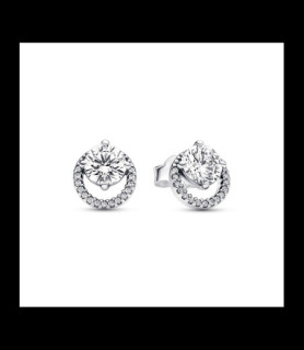 PANDORA Clous d'Oreilles Halo Rond Scintillant