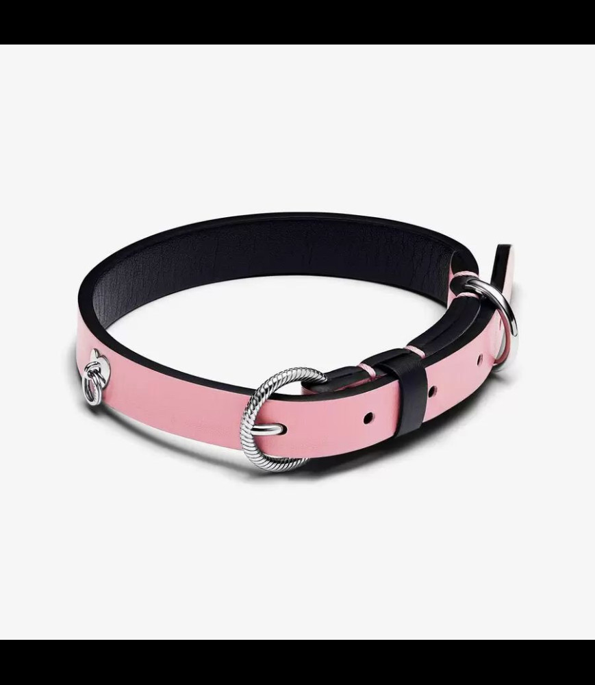 PANDORA Collier pour Animaux en Similicuir d’origine végétale Rose