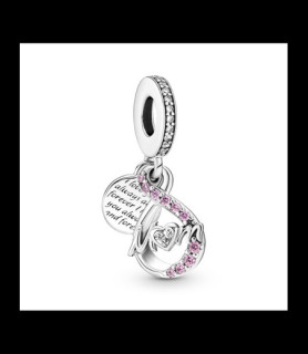 PANDORA Charm PANDORA Pendant Double Mom et Infini Pavé