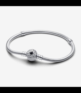 PANDORA Bracelet à maille serpent avec fermoir étoile polaire en argent sterling et oxyde de zirconium
