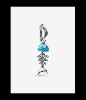 PANDORA Charm Pendant Arête de Poisson Turquoise