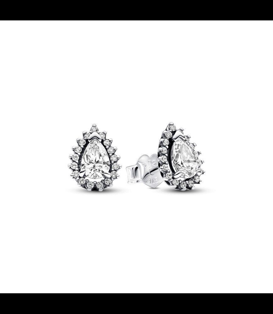 PANDORA Clous d’Oreilles Halo Poires Scintillantes