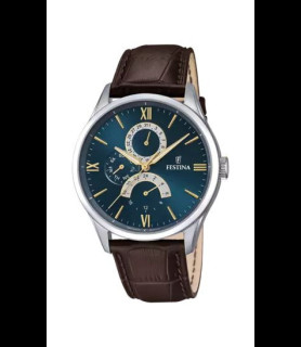 FESTINA MONTRE FESTINA F16823/A BLEU, BRACELET CUIR, HOMME