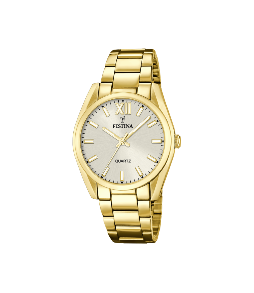 FESTINA MONTRE FESTINA F20640/1 CHAMPAGNE, BRACELET EN ACIER INOXYDABLE 316L, FEMME