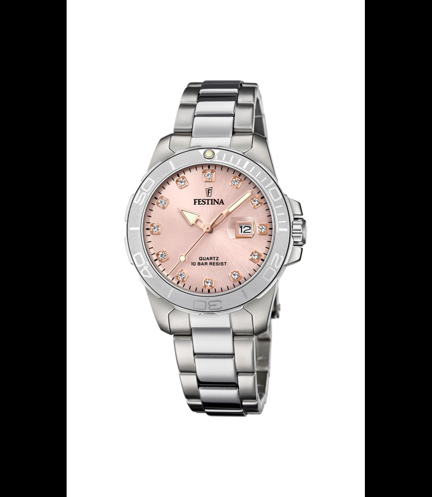 FESTINA MONTRE FESTINA F20503/2 ROSE, BRACELET ACIER INOXYDABLE, FEMME