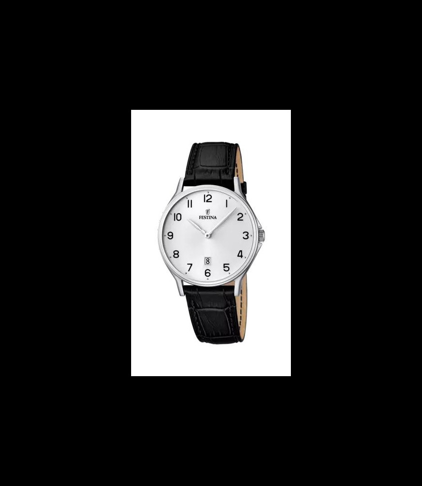 FESTINA MONTRE FESTINA CLASSICS F16745/1 ARGENTÉ, BRACELET CUIR, HOMME