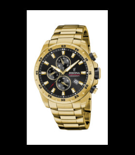 FESTINA MONTRE TIMELESS CHRONOGRAPH F20541/4 NOIR, BRACELET EN ACIER, HOMME